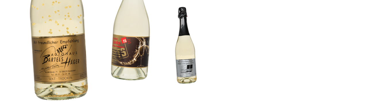 Fles Sekt Cuvée alcoholvrije bubbels met eigen etiket, 75 cl.