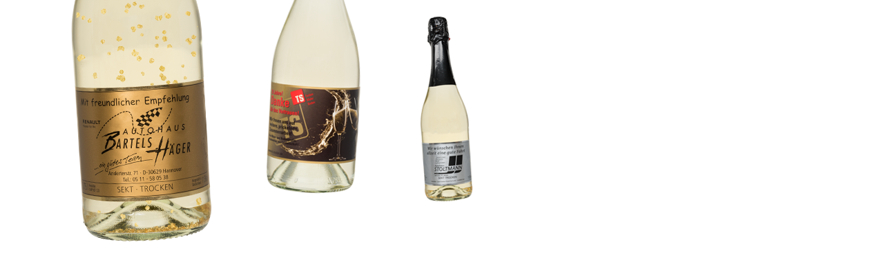 Flesje Secco Vino Frizzante met eigen etiket en logo bedrukking 20 cl.