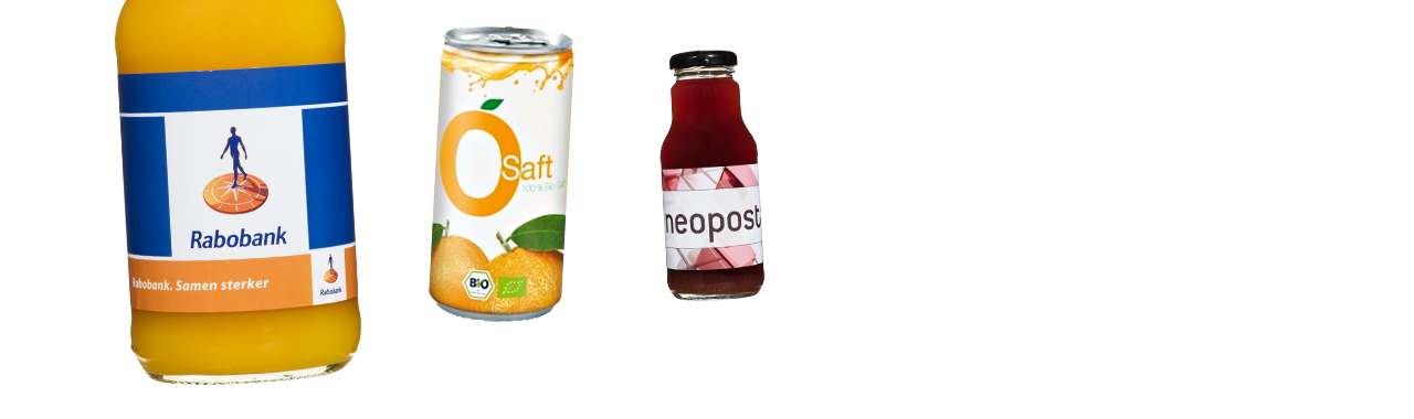 Flesjes vruchtensap bedrukken met uw eigen etiket