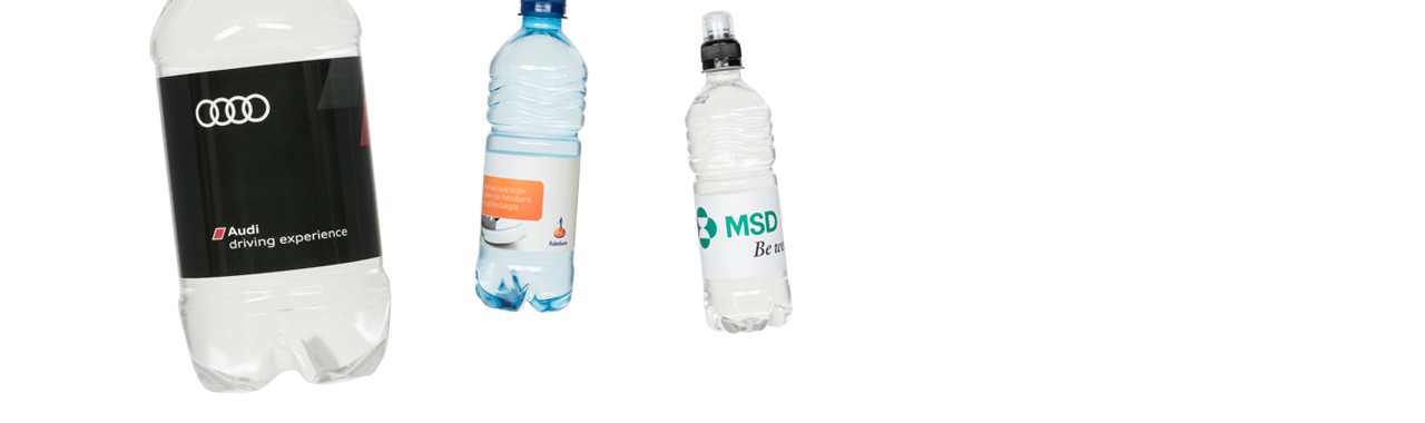 Flesjes water bedrukken met eigen etiket en logo