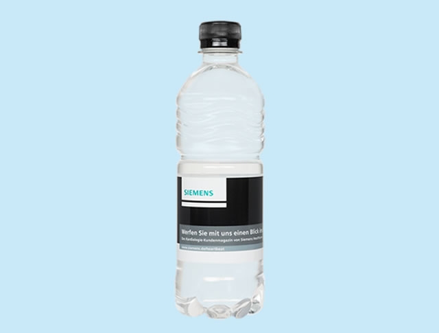 Fles water met eigen etiket 50 cl. gewone dop