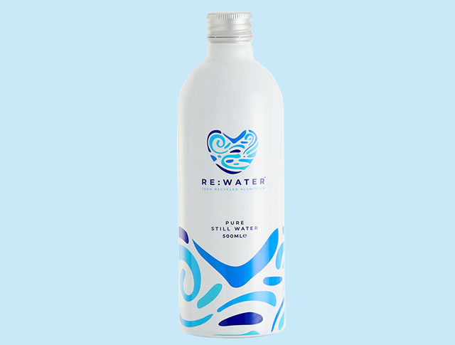 RE:WATER- bronwater in een hervulbare fles van gerecycled aluminium, 50 cl. 1